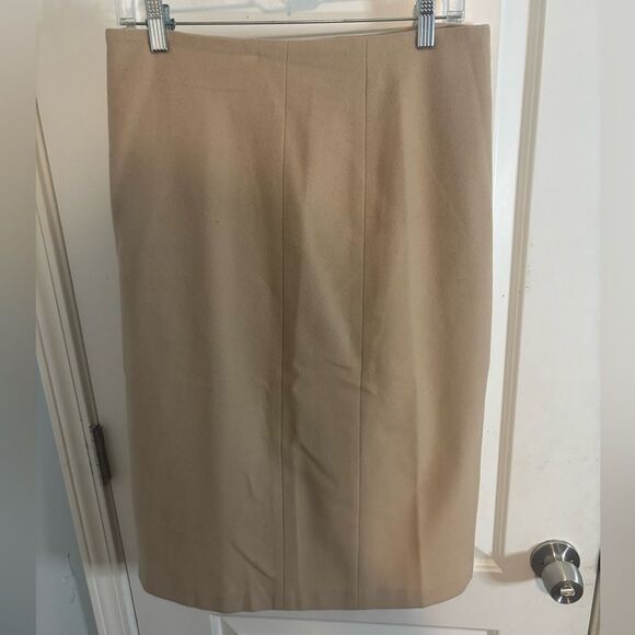 French Connection vintage cashmere Tan Pencil Skirt midi size 8 EUC - Picture 1 of 3